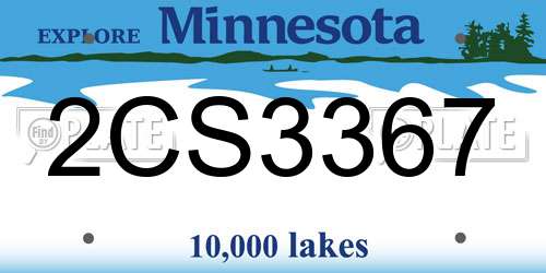 2CS3367 Minnesota License Plate