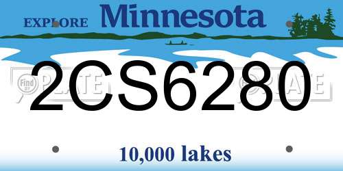 2CS6280 Minnesota License Plate