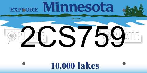 2CS759 Minnesota License Plate
