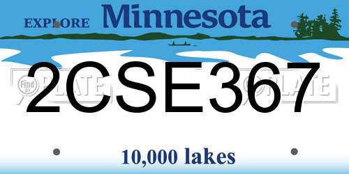 2CSE367 Minnesota License Plate