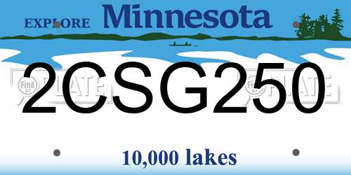 2CSG250 Minnesota License Plate