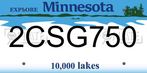 2CSG750 Minnesota License Plate