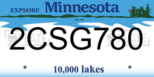 2CSG780 Minnesota License Plate