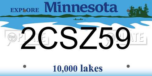 2CSZ59 Minnesota License Plate