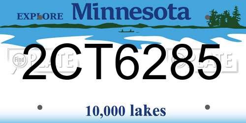 2CT6285 Minnesota License Plate