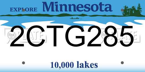 2CTG285 Minnesota License Plate