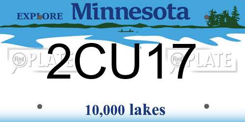 2CU17 Minnesota License Plate