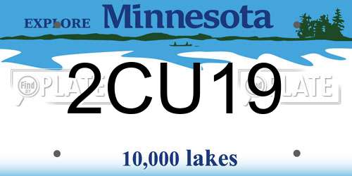 2CU19 Minnesota License Plate