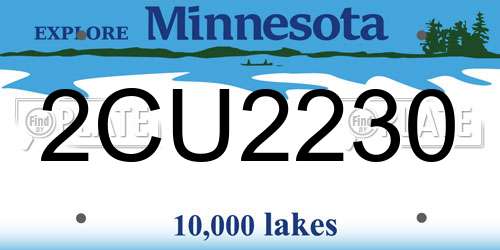 2CU2230 Minnesota License Plate
