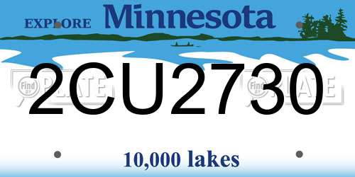 2CU2730 Minnesota License Plate