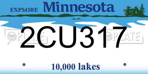2CU317 Minnesota License Plate