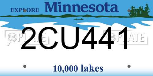 2CU441 Minnesota License Plate