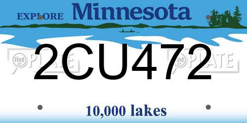 2CU472 Minnesota License Plate