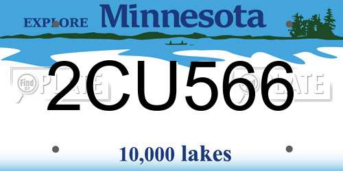 2CU566 Minnesota License Plate