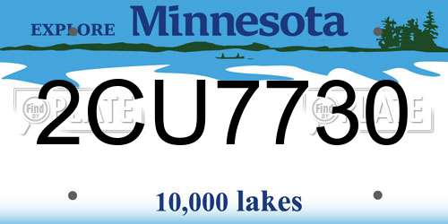 2CU7730 Minnesota License Plate