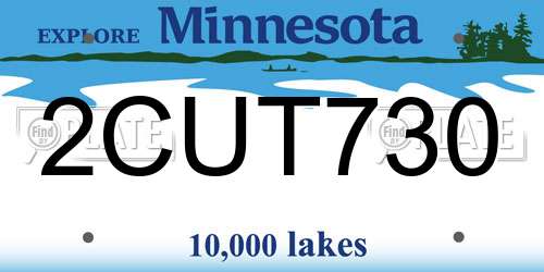 2CUT730 Minnesota License Plate