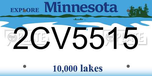 2CV5515 Minnesota License Plate