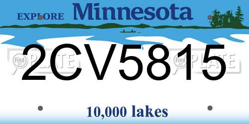 2CV5815 Minnesota License Plate