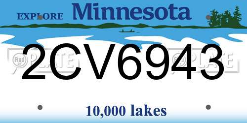 2CV6943 Minnesota License Plate
