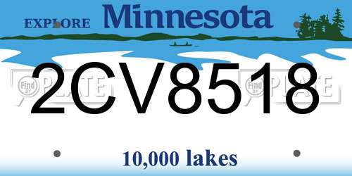 2CV8518 Minnesota License Plate