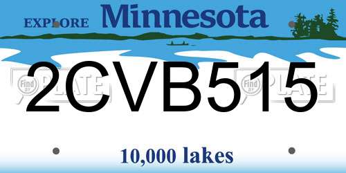 2CVB515 Minnesota License Plate