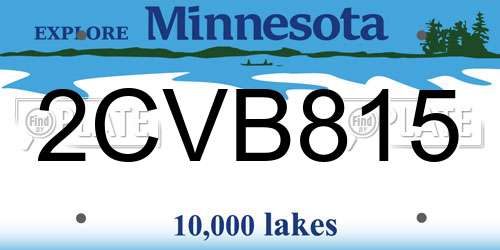2CVB815 Minnesota License Plate
