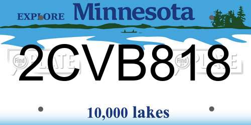 2CVB818 Minnesota License Plate