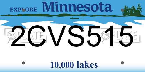 2CVS515 Minnesota License Plate