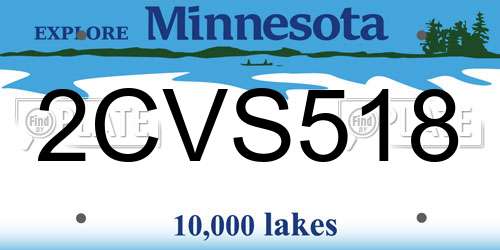 2CVS518 Minnesota License Plate