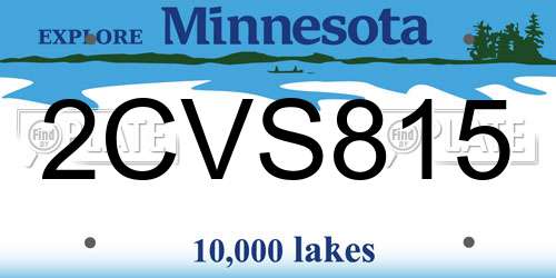 2CVS815 Minnesota License Plate