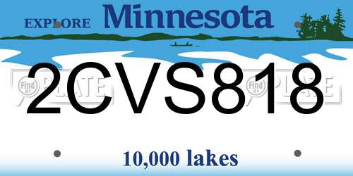 2CVS818 Minnesota License Plate