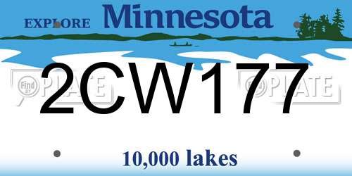 2CW177 Minnesota License Plate