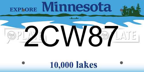 2CW87 Minnesota License Plate