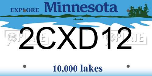 2CXD12 Minnesota License Plate
