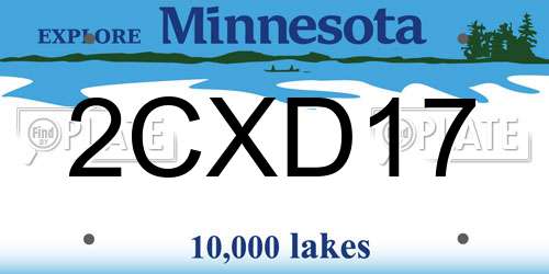 2CXD17 Minnesota License Plate