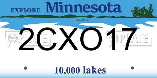 2CXO17 Minnesota License Plate