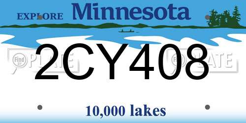 2CY408 Minnesota License Plate