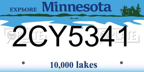 2CY5341 Minnesota License Plate