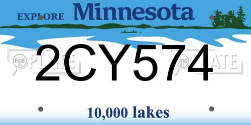 2CY574 Minnesota License Plate