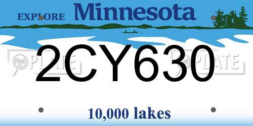 2CY630 Minnesota License Plate