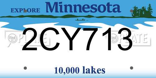 2CY713 Minnesota License Plate