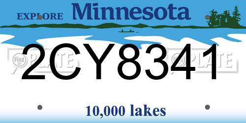 2CY8341 Minnesota License Plate