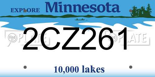 2CZ261 Minnesota License Plate