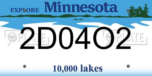 2D04O2 Minnesota License Plate