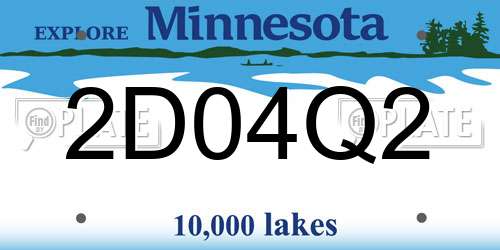 2D04Q2 Minnesota License Plate