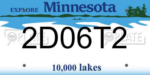 2D06T2 Minnesota License Plate