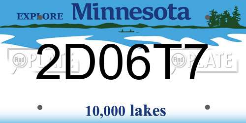 2D06T7 Minnesota License Plate