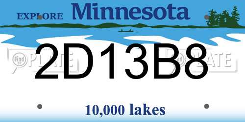 2D13B8 Minnesota License Plate