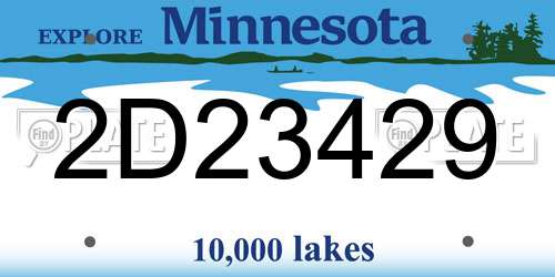 2D23429 Minnesota License Plate