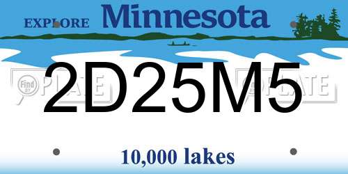 2D25M5 Minnesota License Plate